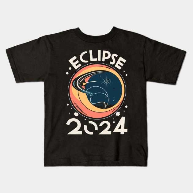 eclipse 2024 Kids T-Shirt by vaporgraphic